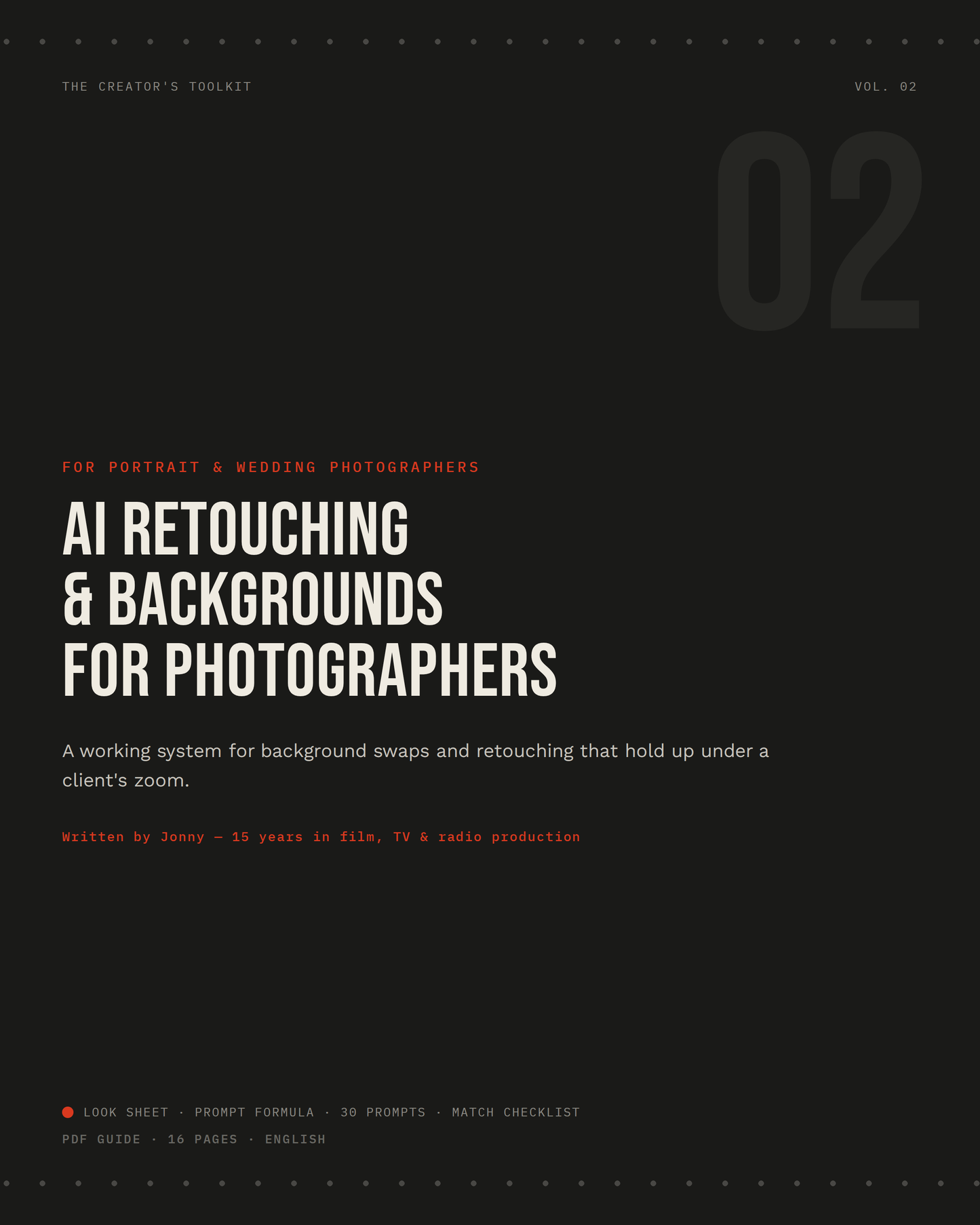 Vol. 2 — AI Retouching & Backgrounds for Photographers