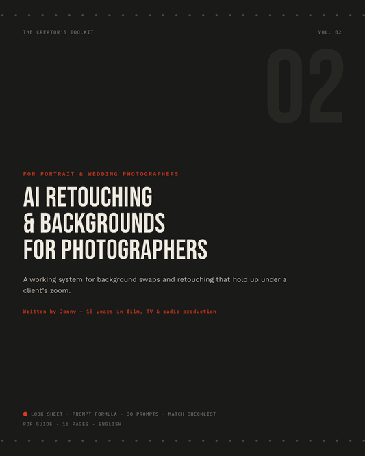 Vol. 2 — AI Retouching & Backgrounds for Photographers